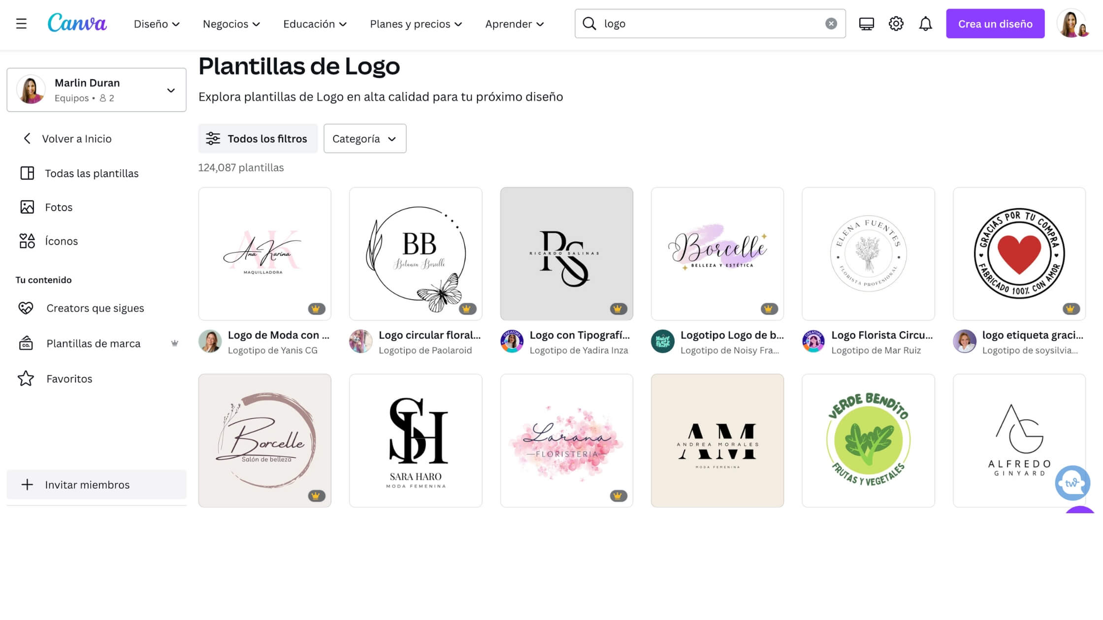 Plantillas de logo de Canva